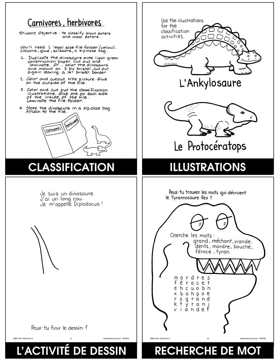 As Tu Dis Dinosaures? Gr. K-1 - print book