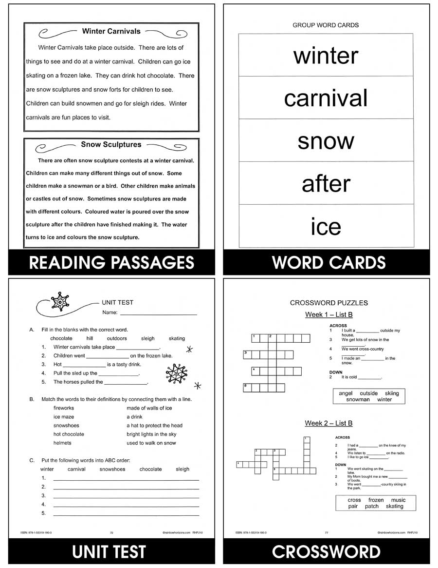Winter Carnivals: Skates, Sleds & Lots of Snow Gr. 1-2 - print book
