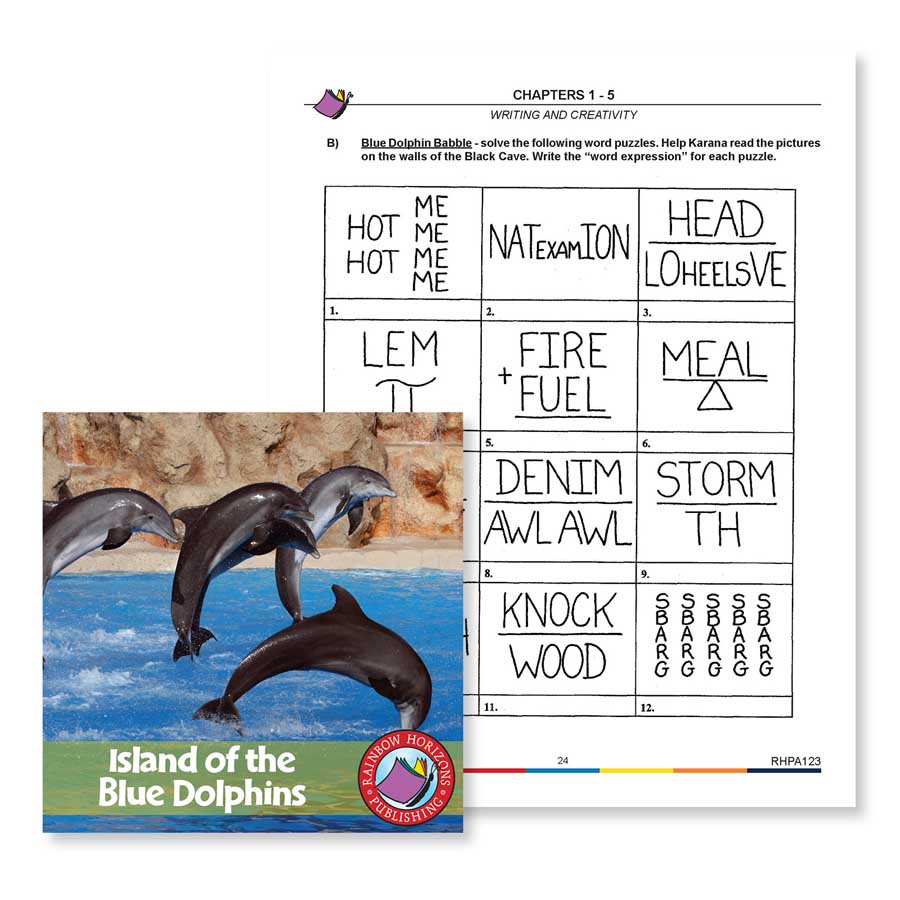 Island of the Blue Dolphins (Novel Study) Word Puzzles WORKSHEET