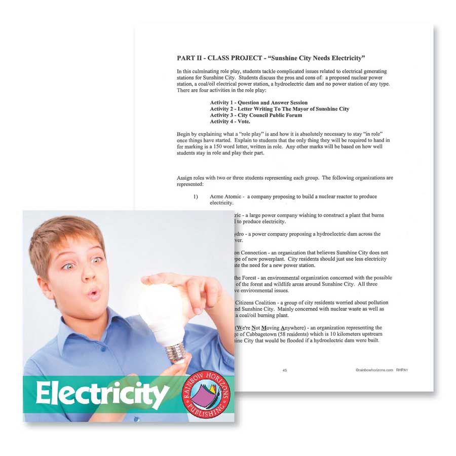 Electricity: Class Project Outline Gr. 4-7 - WORKSHEET - eBook
