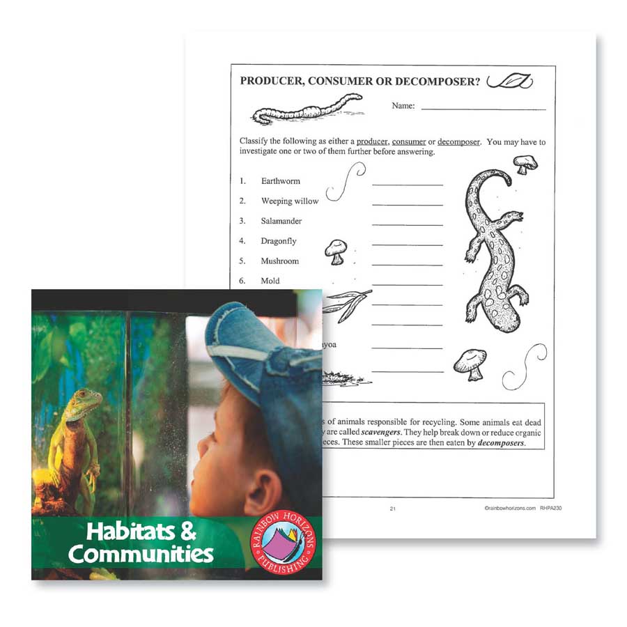 Habitats & Communities: Producer, Consumer or Decomposer Inside Producers And Consumers Worksheet
