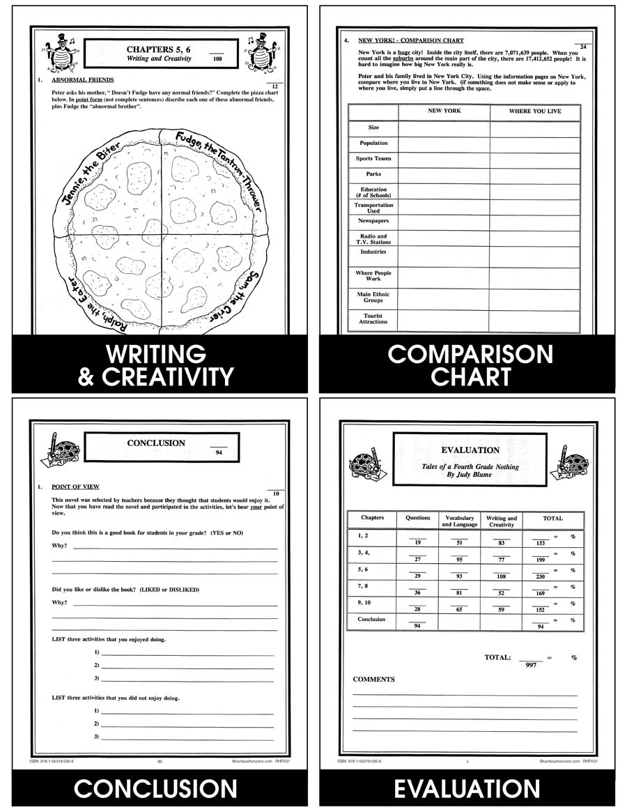 Tales of a Fourth Grade Nothing Grades 4 to 7 eBook Lesson Plan