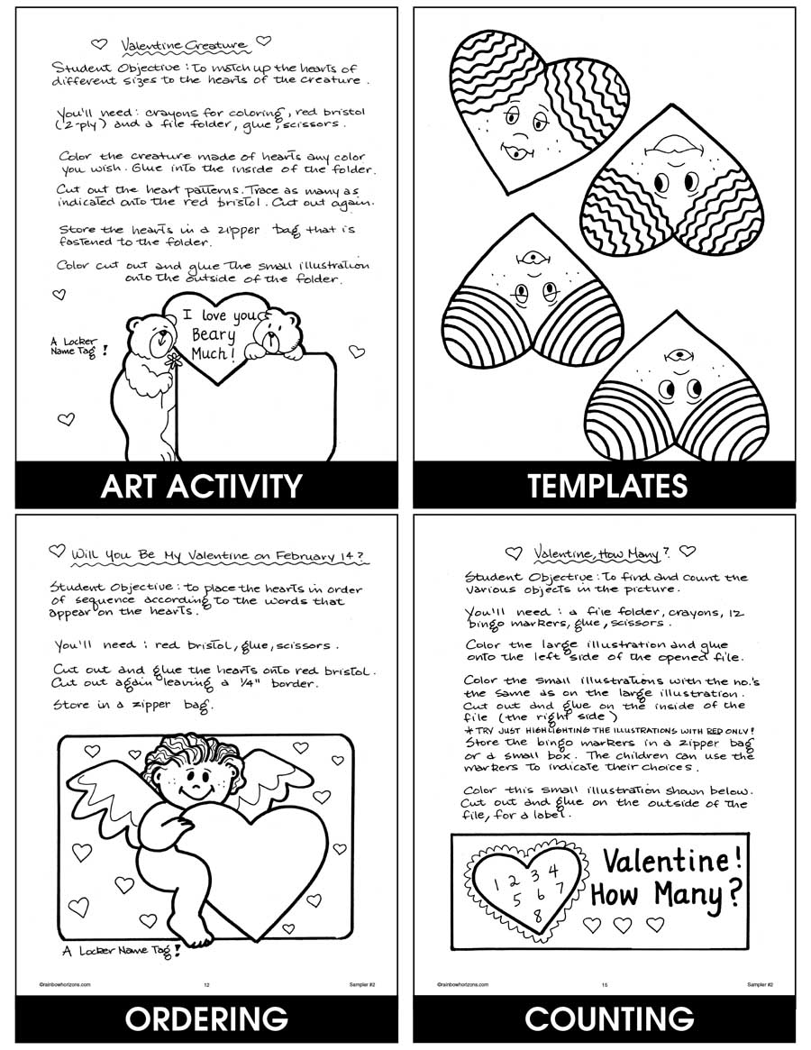 Valentine's Day Sampler Gr. PK-6 - FREE WORKSHEETS - eBook