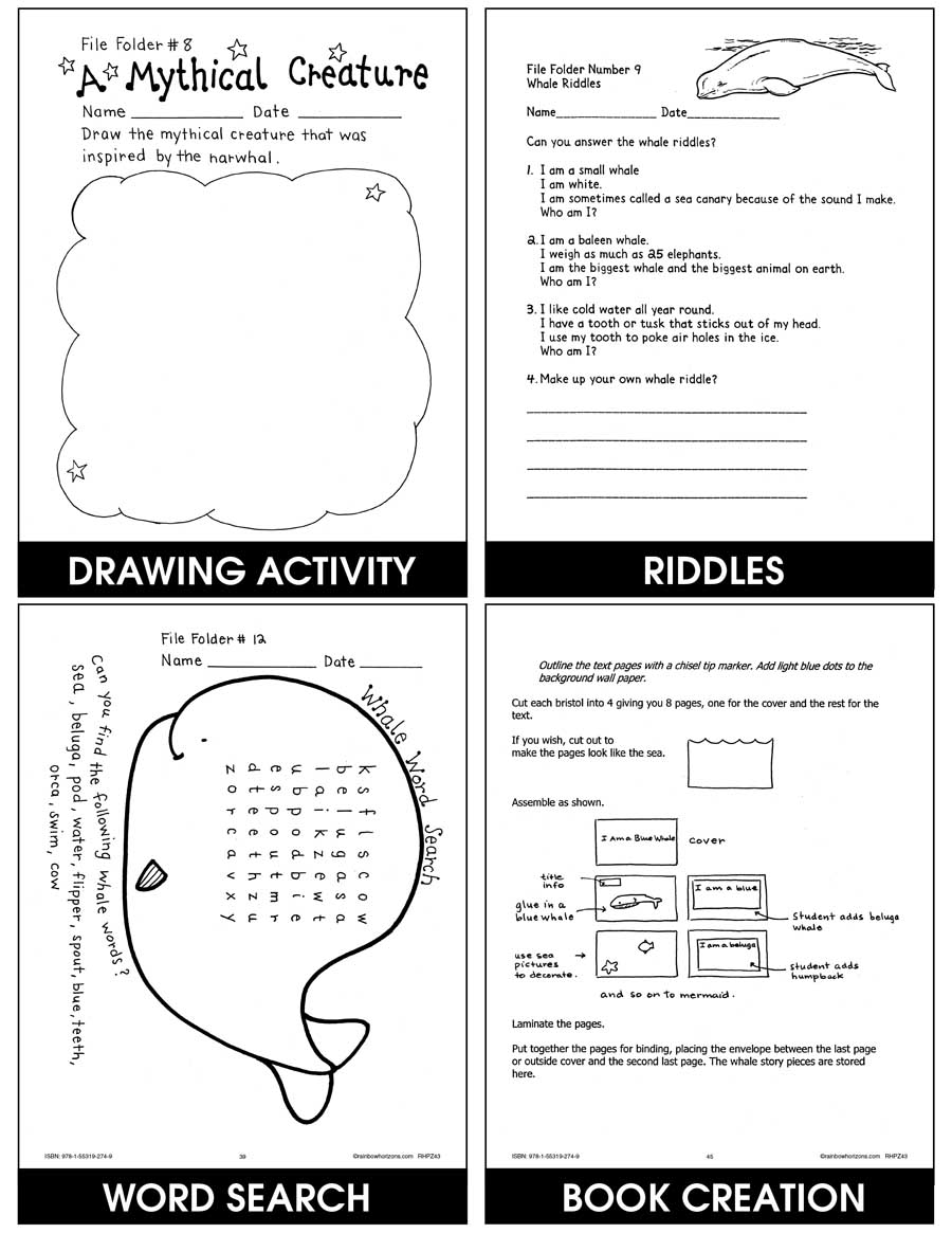Whales - Grades 2 to 3 - Print Book - Lesson Plan - Rainbow Horizons
